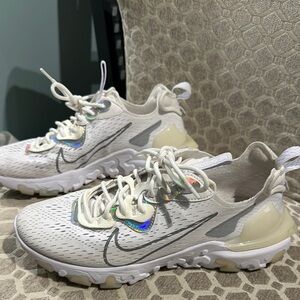 Nike White Sneakers with Breathable Mesh and Thick Rubber Sole